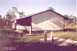 Yamaram Suku safe water system: Water connection and shower next to the school