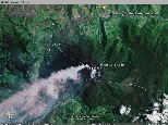 Imagenes del volcán activos Tungurahua Baños con Google Earth