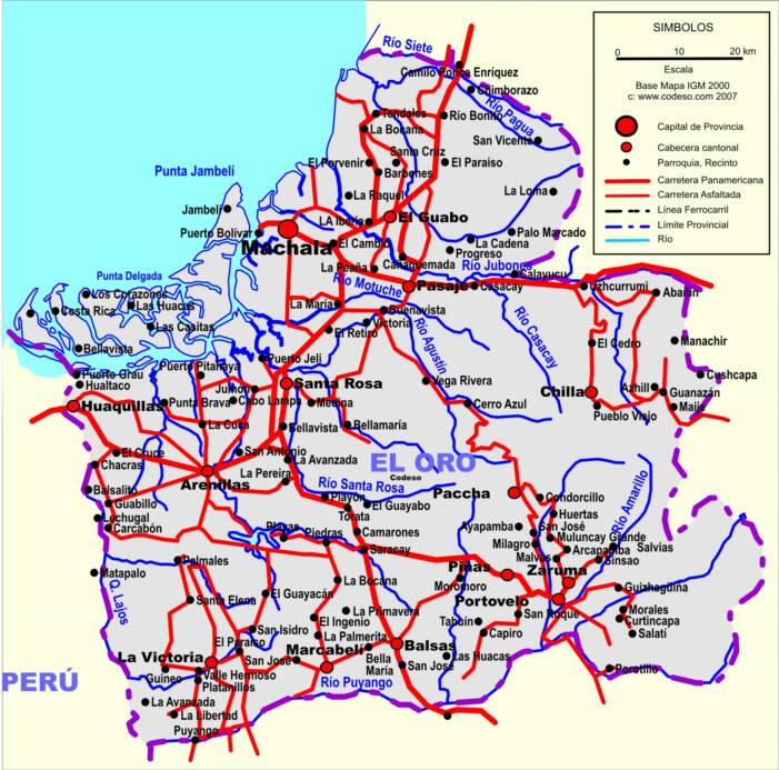 Mapa Map Landkarte El Oro