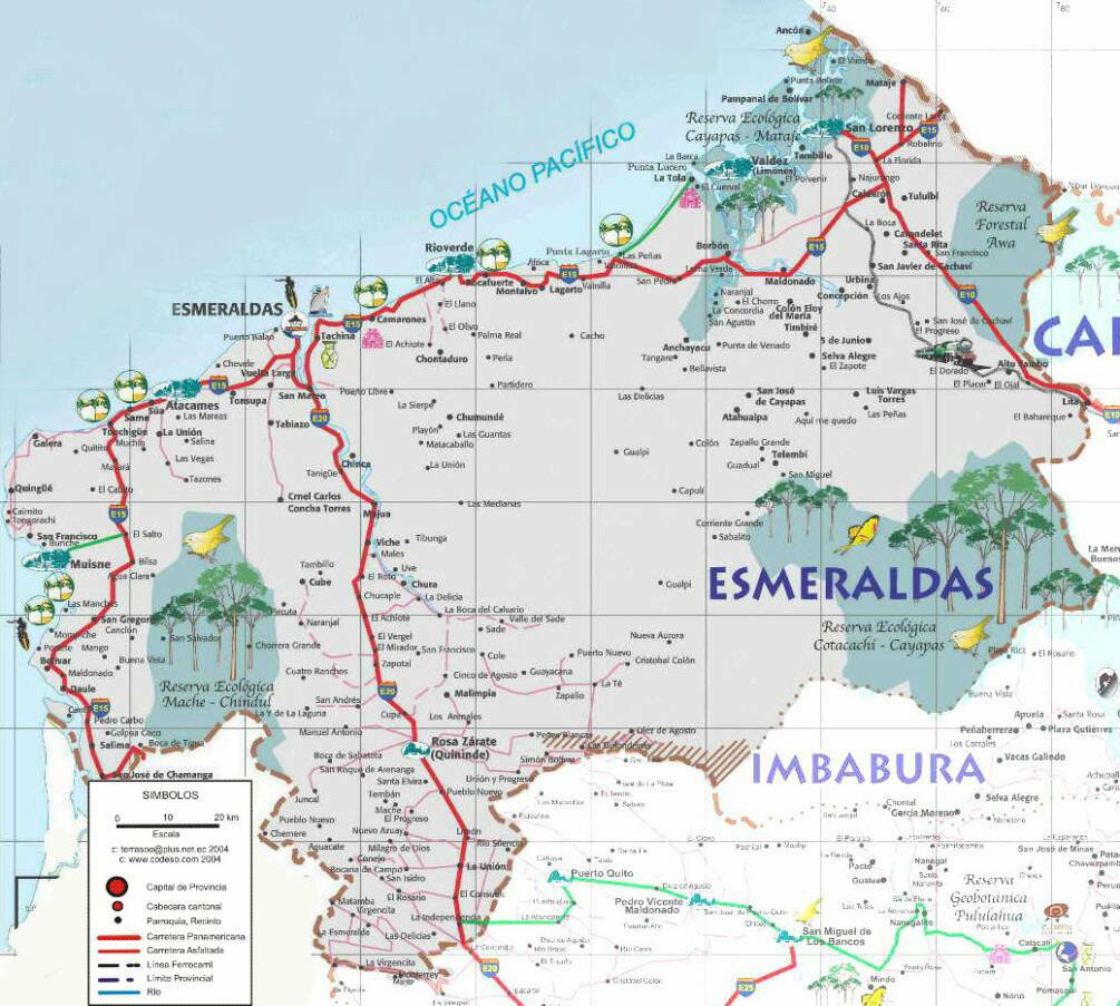 Mapa Turística Esmeraldas Tourist Map Touristenkarte Landkarte Map Esmeraldas Ecuador