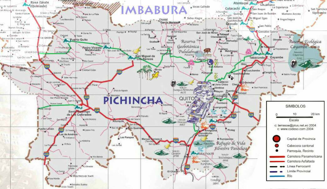 Landkarte der Provinz Pichincha Mapa Map Ecuador Sudamerika