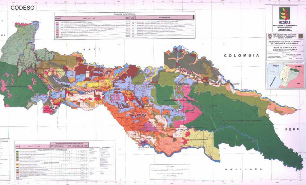 Mapa Temática Sucumbíos Uso de Tierra Ecuador Sudamerica