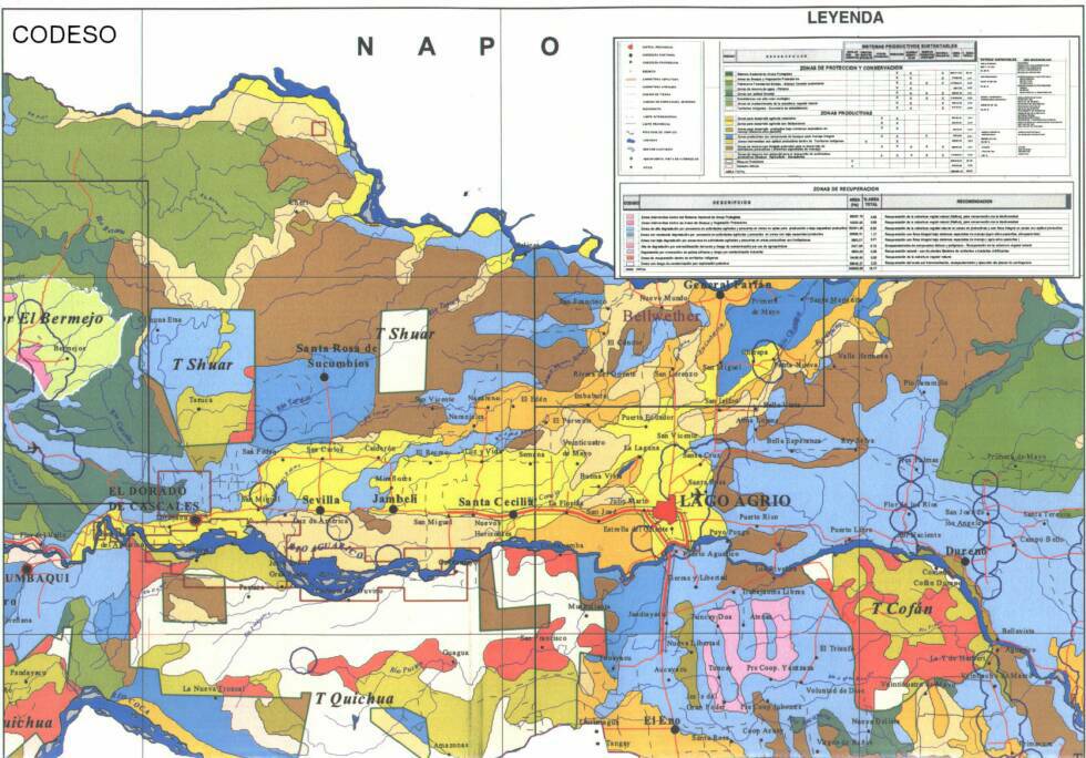 Mapa Temático Sucumbíos Productos Productivos Sustentables Comunidades Ecuador Sudamerica